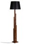 Opviq Lámpara de Pie Kule Ceviz de Madera con Pantalla Negra